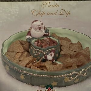 Vintage Santa Chip & Dip Bowl